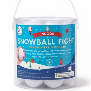 Indoor Snowball Fight Set - 20 White Snowballs